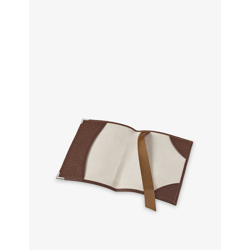 Aspinal of London plain leather passport cover 14x9.5cm, imported from the UK