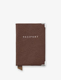 Aspinal of London plain leather passport cover 14x9.5cm, imported from the UK