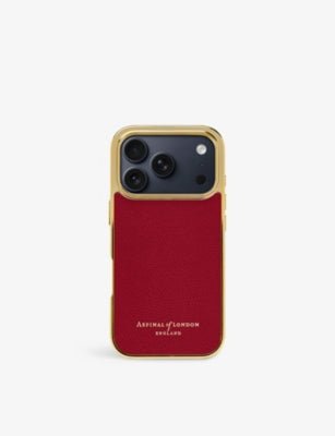 Grained-Leather iPhone 17 pro Case - CHERRY