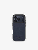 Grained-Leather iPhone 17 pro Case - NAVY