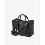 Aspinal of London Midi leather tote bag with top handles (British brand)