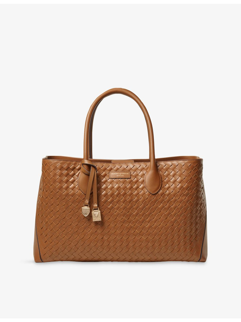 Aspinal of London woven leather tote bag (British brand)