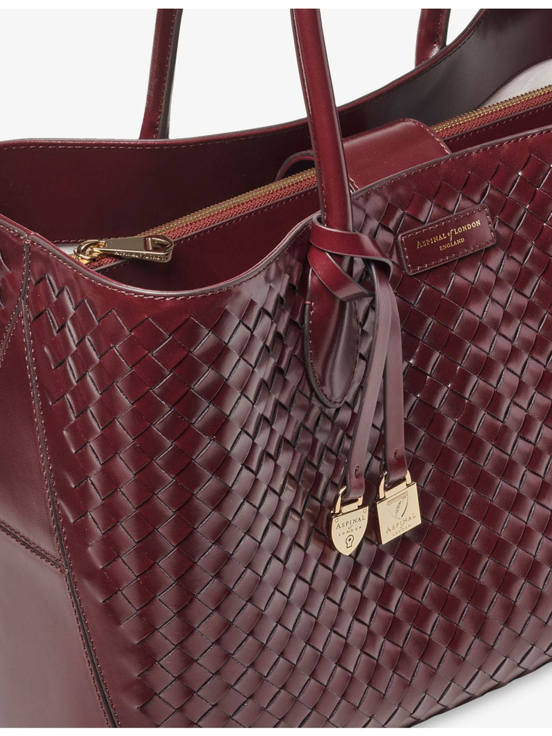 Aspinal of London leather tote bag with double handles - British product