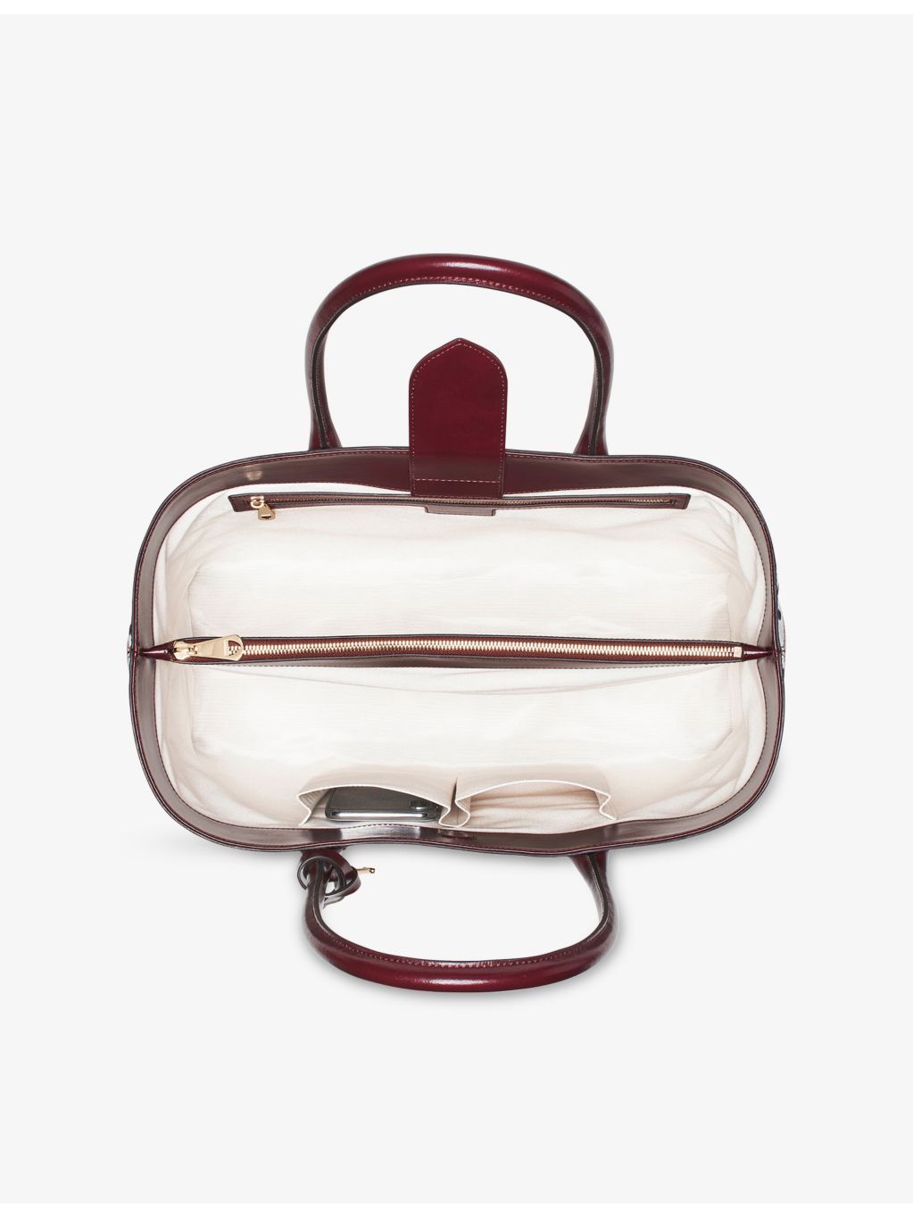 Aspinal of London leather tote bag with double handles - British product