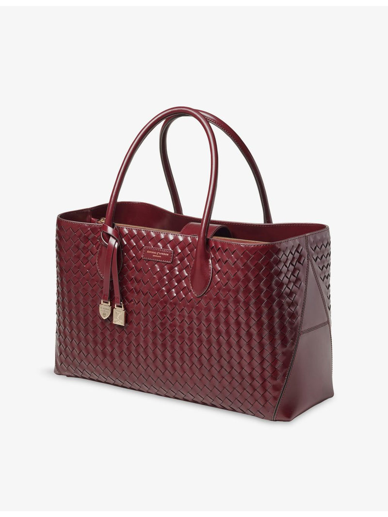 Aspinal of London leather tote bag with double handles - British product