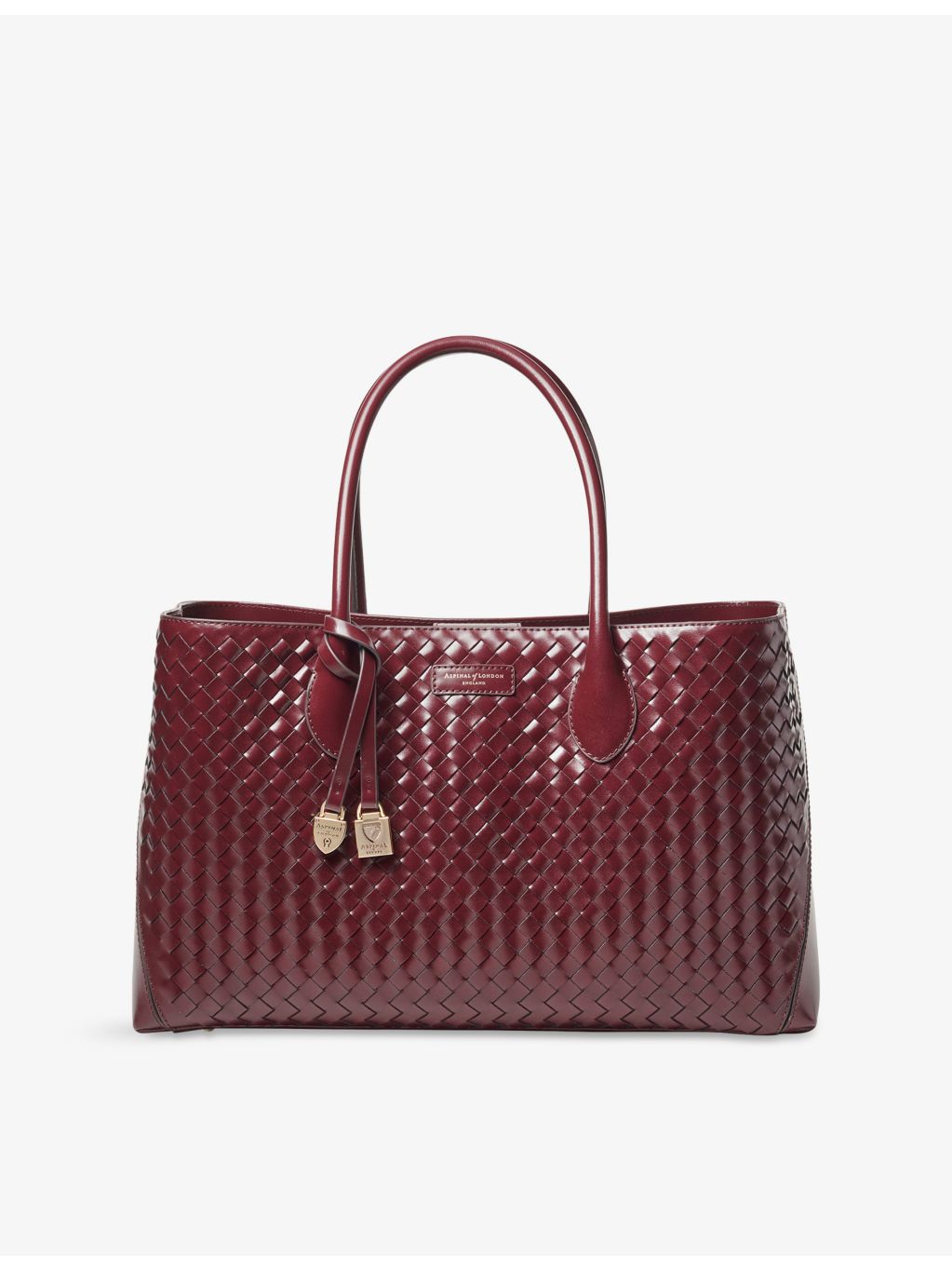 Aspinal of London leather tote bag with double handles - British product
