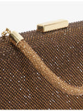 Dune metallic woven clutch bag with detachable chain strap, UK version