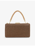 Dune metallic woven clutch bag with detachable chain strap, UK version