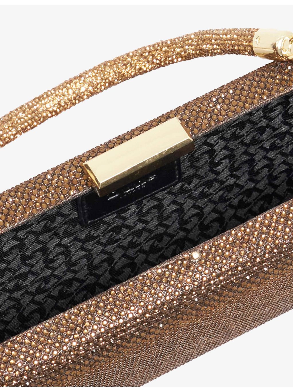 Dune metallic woven clutch bag with detachable chain strap, UK version