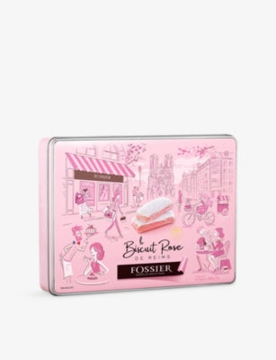 Maison Fossier rose de Reims raspberry biscuit tin 200g - British product