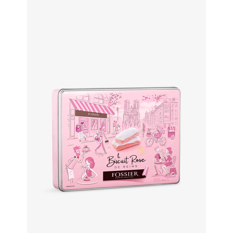 Maison Fossier rose de Reims raspberry biscuit tin 200g - British product