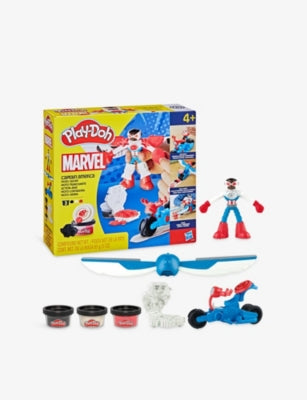 Play-Doh Captain America Moto-Slicer playset with action figure, imported from the UK