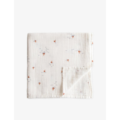 selfridges Mushie Printed Cotton Muslin Swaddle- Buy online at McGrocer