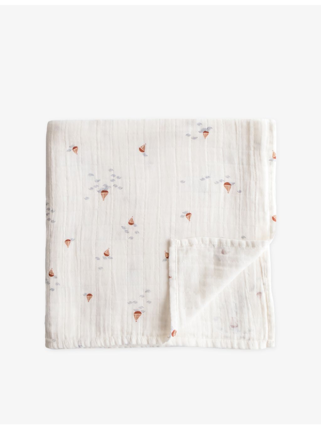 Mushie printed cotton muslin swaddle, soft and lightweight (British brand)