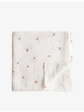 Mushie printed cotton muslin swaddle, soft and lightweight (British brand)