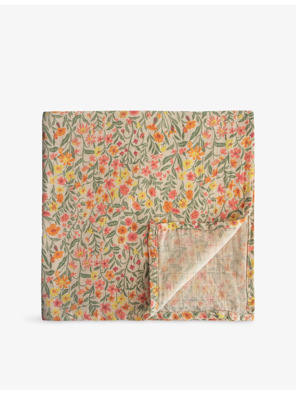 Mushie floral cotton muslin swaddle, imported from the UK