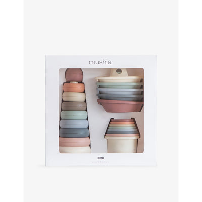 selfridges Mushie Multicoloured Silicone Baby Bath Toy Gift Set- Buy online at McGrocer