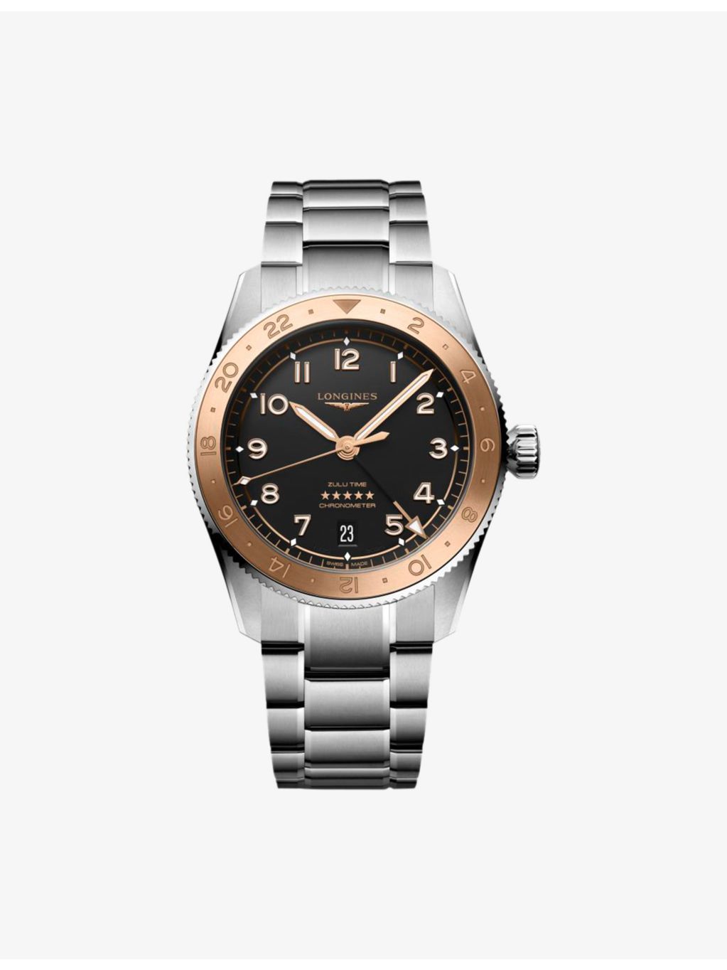 Longines Spirit Zulu Time automatic watch 39mm, UK version