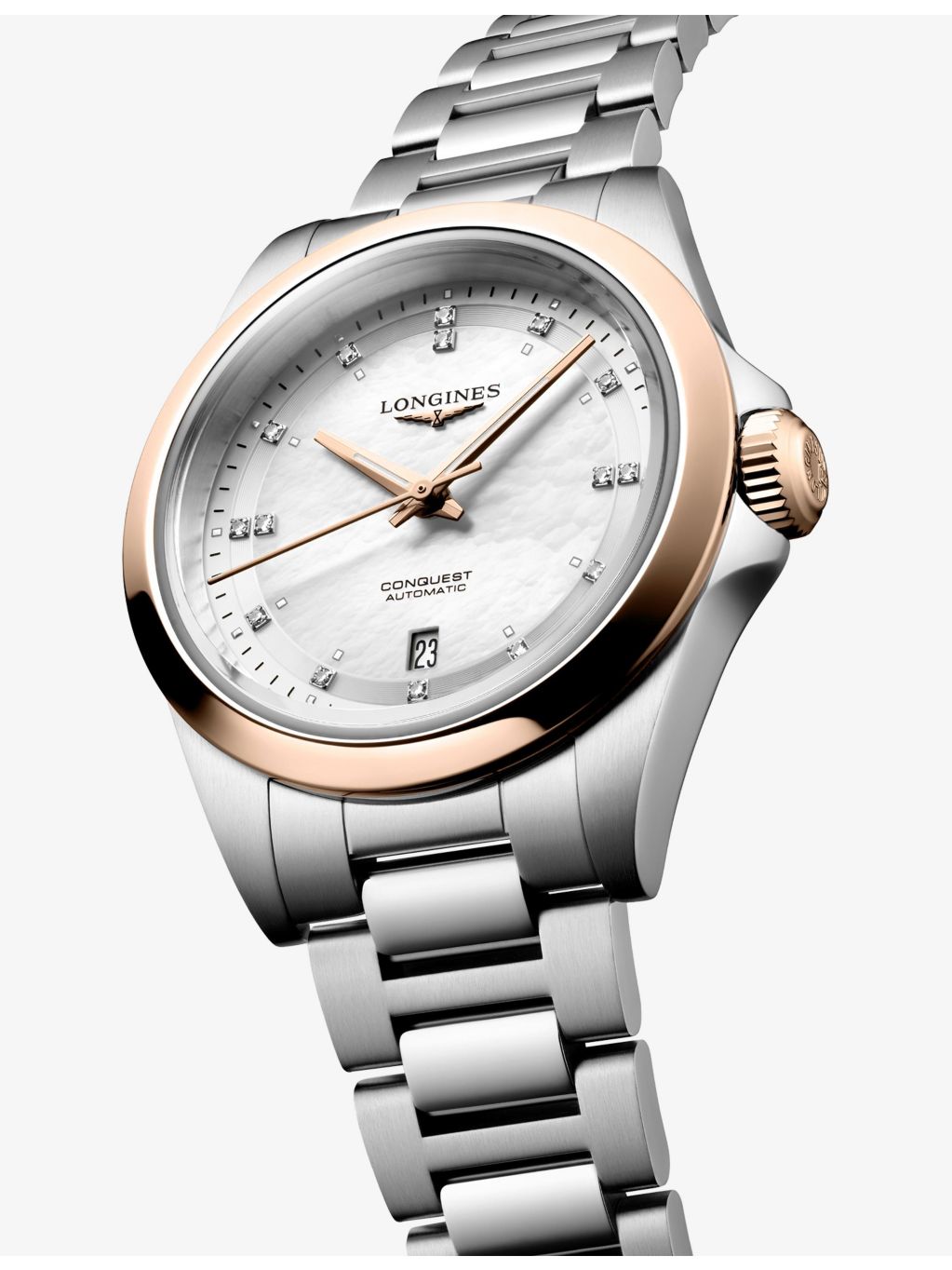 Longines Conquest rose gold automatic watch 30mm (British brand)