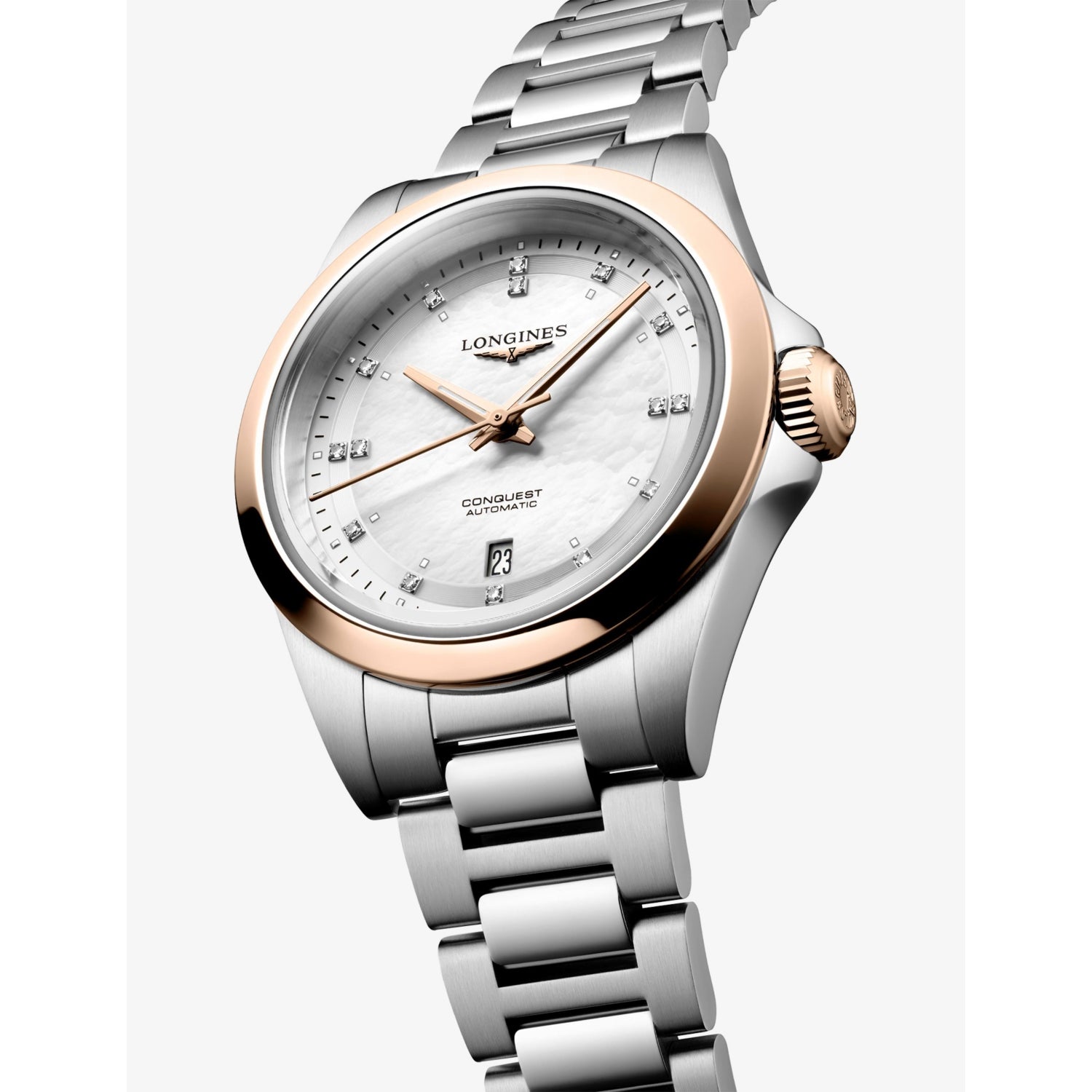 Longines Conquest rose gold automatic watch 30mm (British brand)