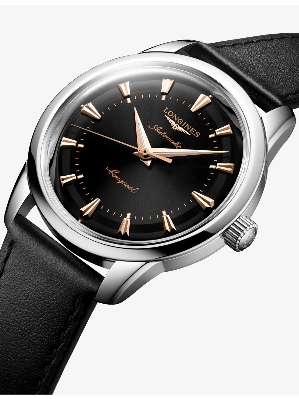 Longines Conquest Heritage stainless-steel automatic watch 40mm, imported from the UK