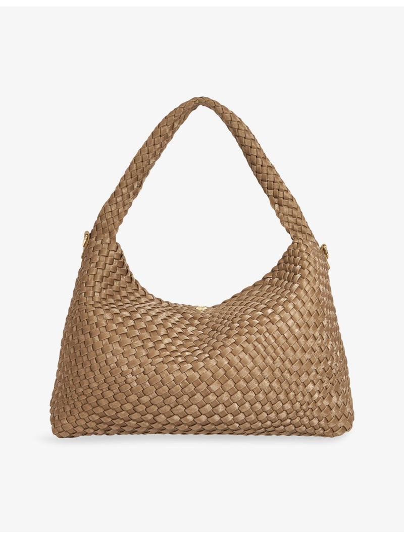 Dune large woven faux-leather shoulder bag - British product