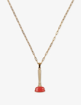 Seletti plunger pendant necklace 18ct gold-plated - British product