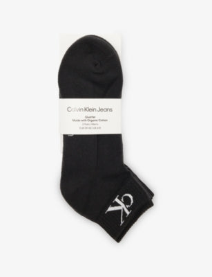 Calvin Klein stretch-cotton quarter socks pack of two, imported from the UK