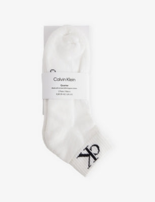 Calvin Klein stretch-cotton quarter socks pack of two, imported from the UK