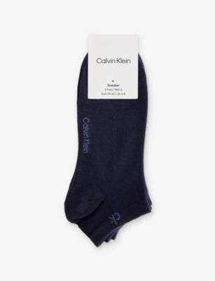 Logo Stretch-Cotton Trainer Socks Pack of Three - WHITE - 5.5-8