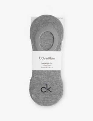 Calvin Klein High-Cut Stretch-Cotton No-Show Socks Pack of 3