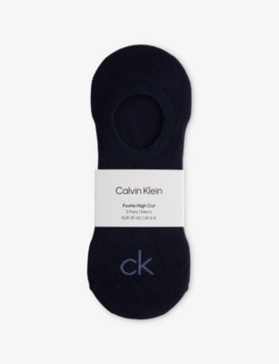 Calvin Klein High-Cut Stretch-Cotton No-Show Socks Pack of 3