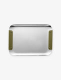 Christofle Club stainless-steel rectangular tray 32cm x 23cm, UK version