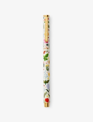Rifle Paper stainless steel rollerball pen with garden print (British brand)