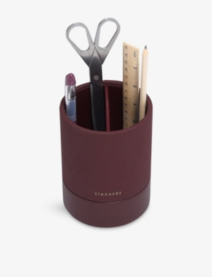 Stackers logo-embossed faux-leather stationery pot, UK version