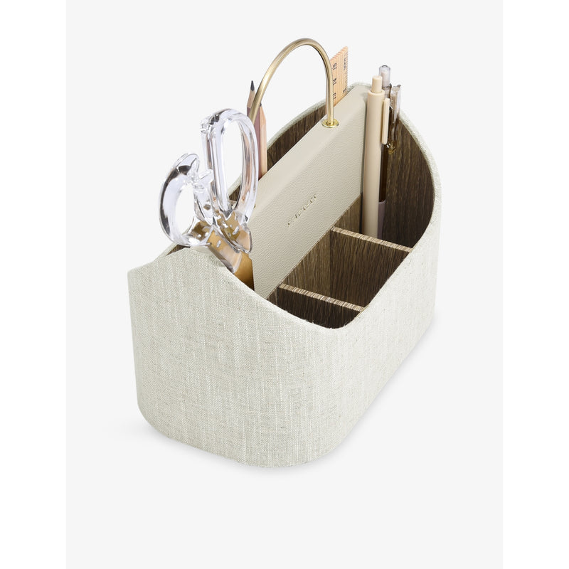 Stackers linen-blend desk caddy, UK version