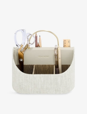 Stackers linen-blend desk caddy, UK version