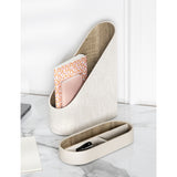 Stackers linen magazine file with gold-tone hardware, UK version
