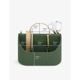 Stackers faux leather stationery caddy with metal handle (British brand)