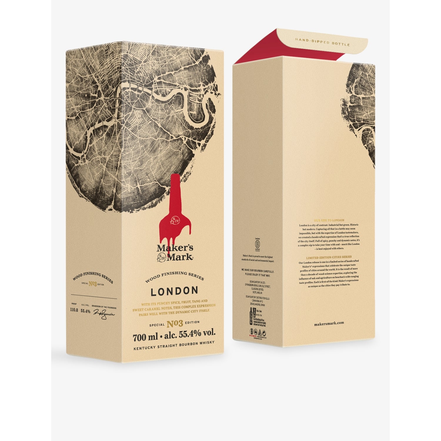 Maker's Mark London Edition bourbon whisky 700ml, UK version