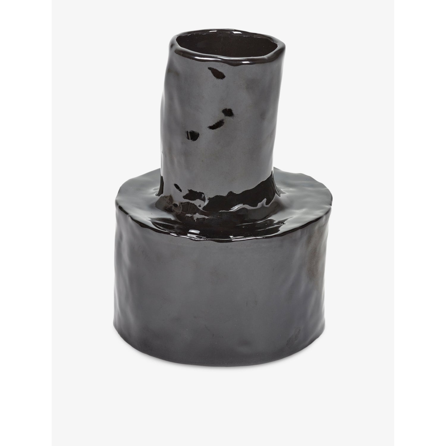 Marie Michielssen Helena Ripple-Effect Stoneware Vase - BLACK