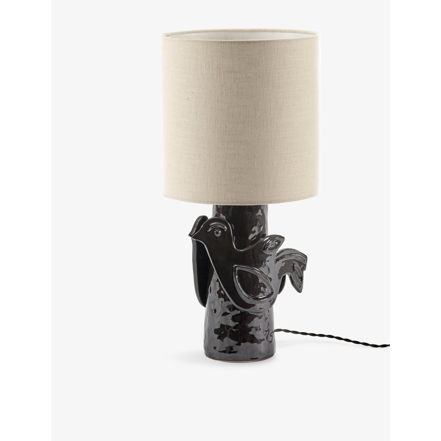 Serax Paloma stoneware table lamp with linen shade 52cm (British brand)