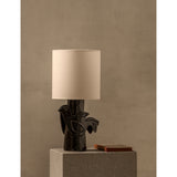 Serax Paloma stoneware table lamp with linen shade 52cm (British brand)