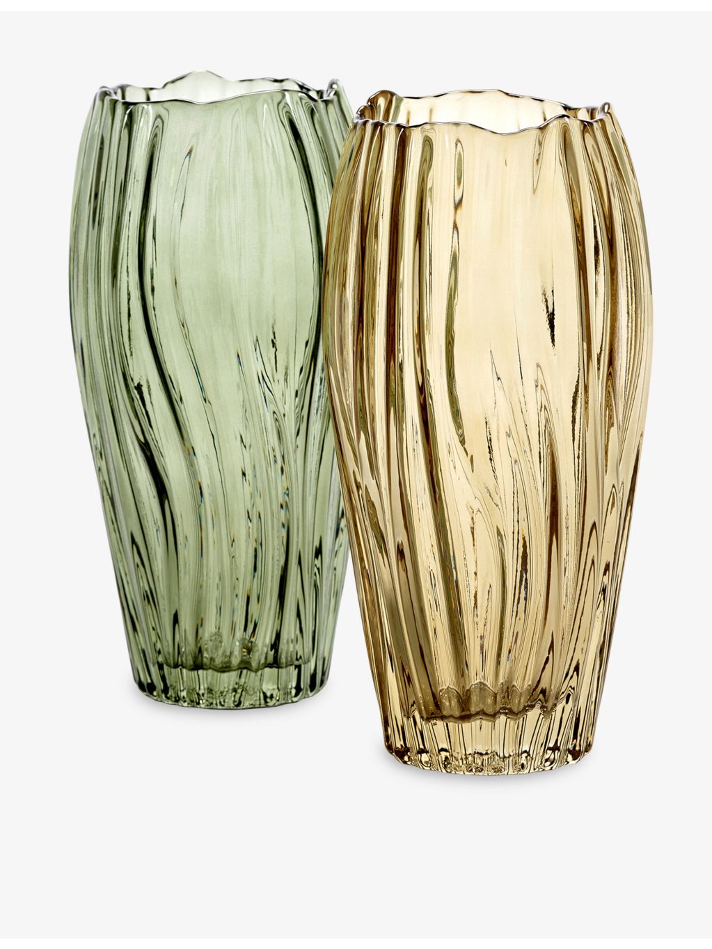 Serax glass vase ripple design tinted 25cm, imported from the UK