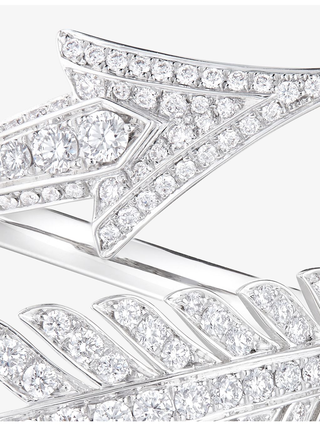 Boucheron Fleche 18ct white gold diamond ring 0.67ct - British product