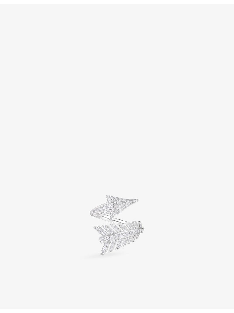 Boucheron Fleche 18ct white gold diamond ring 0.67ct - British product