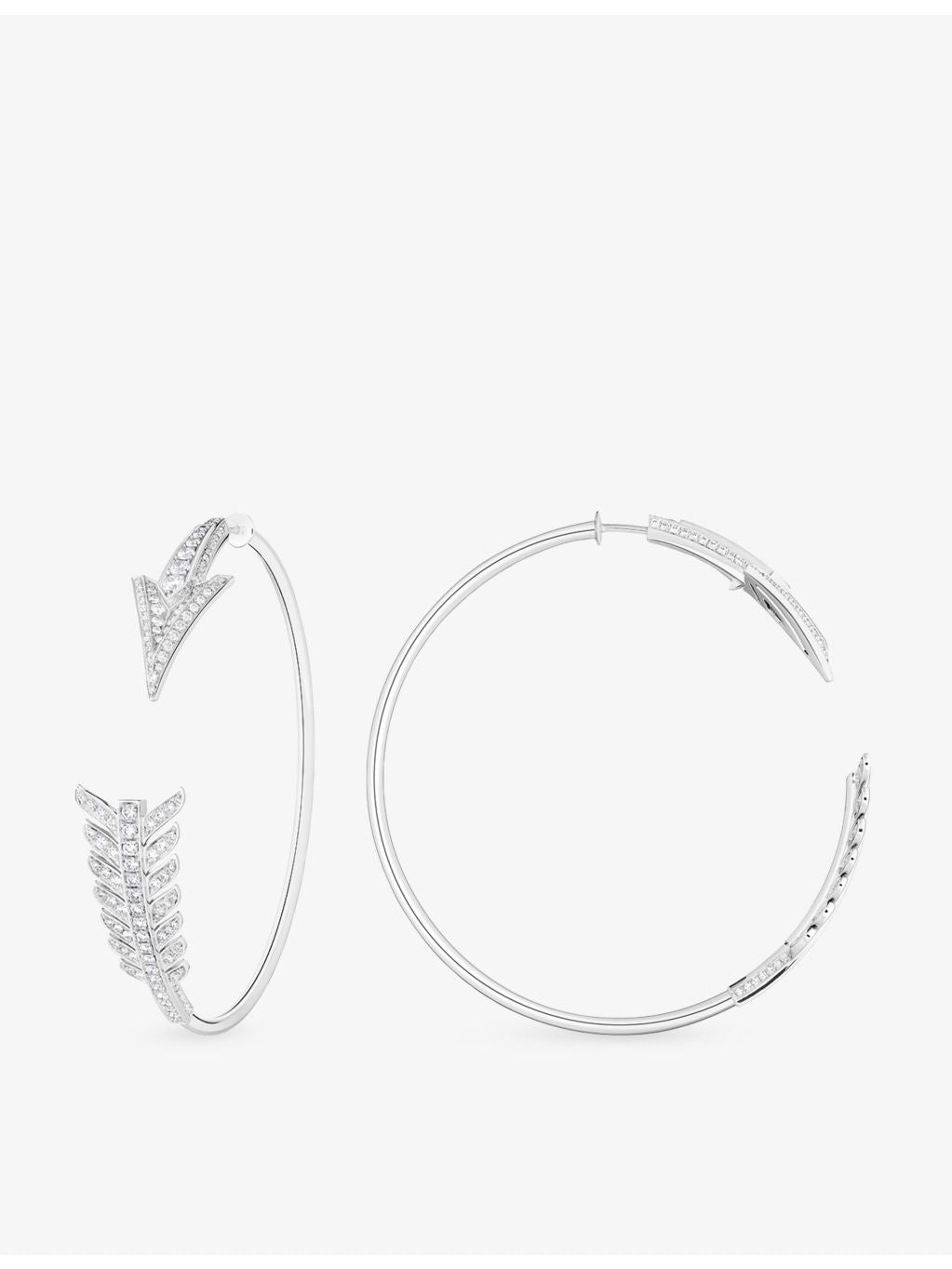 Boucheron diamond hoop earrings 1.83ct 18ct white gold, imported from the UK