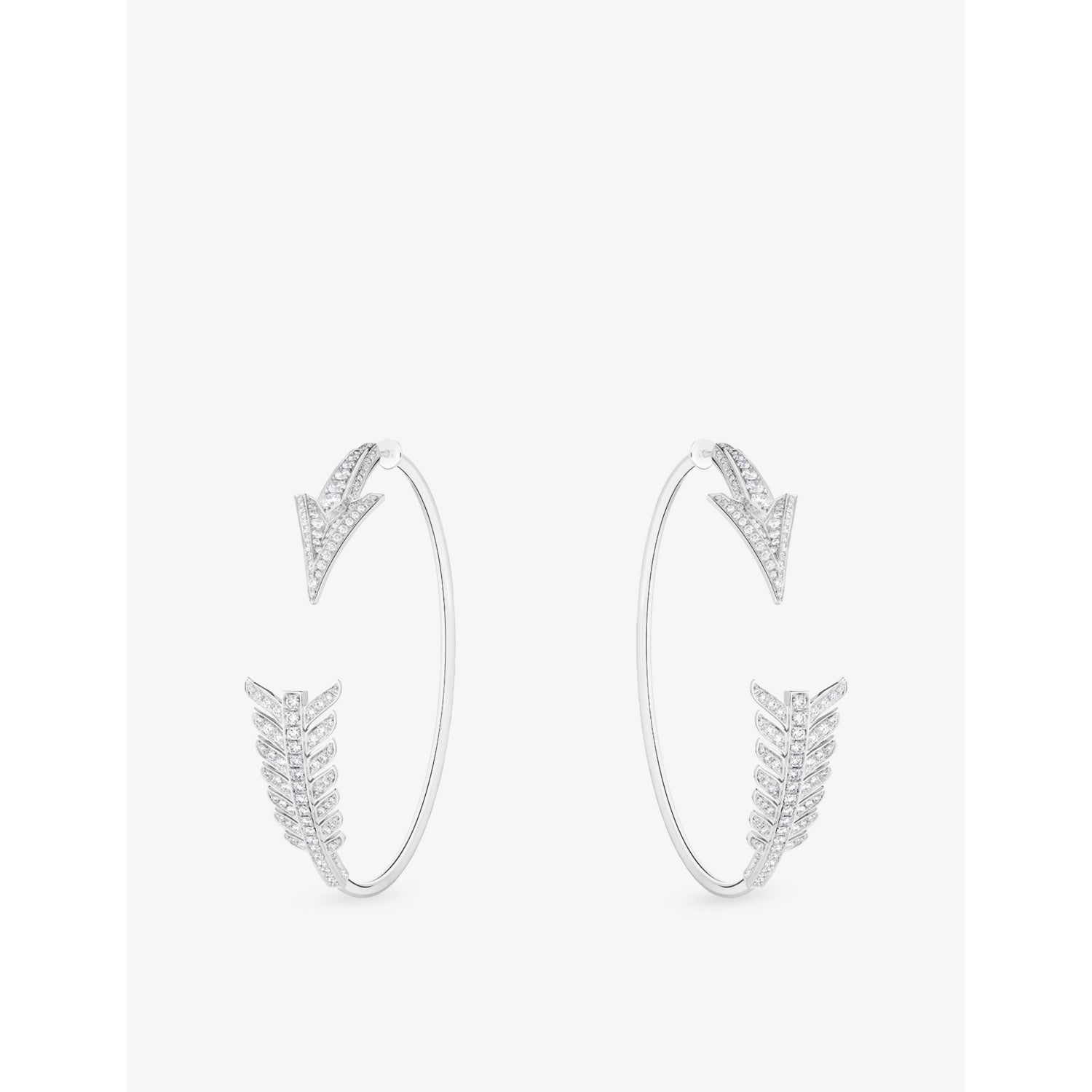 Boucheron diamond hoop earrings 1.83ct 18ct white gold, imported from the UK