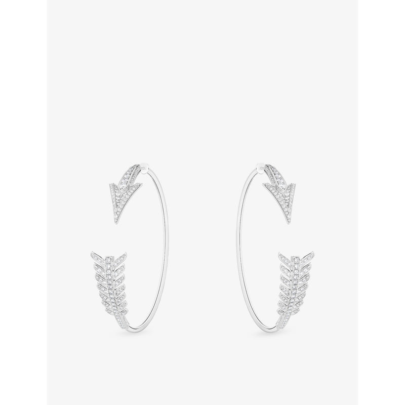 Boucheron diamond hoop earrings 1.83ct 18ct white gold, imported from the UK