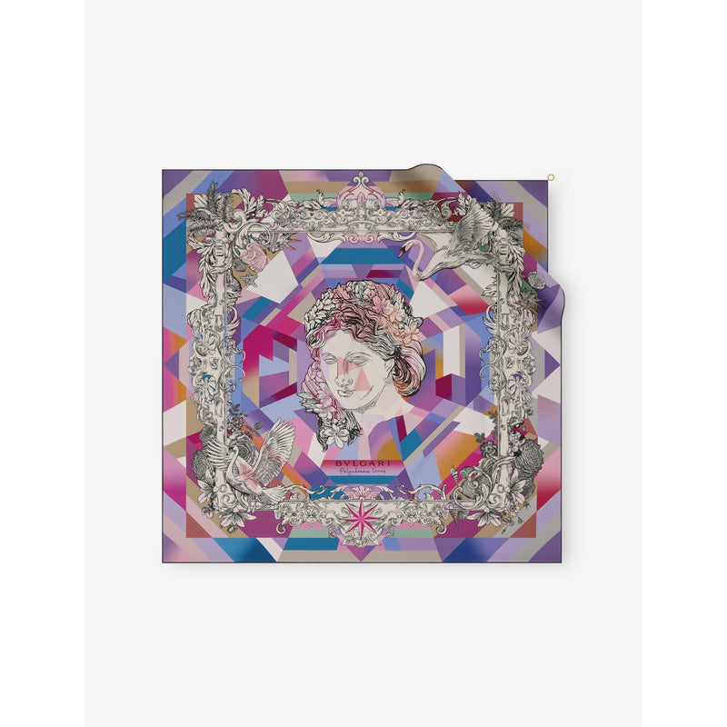 Bvlgari printed square silk scarf 90cm (British brand)